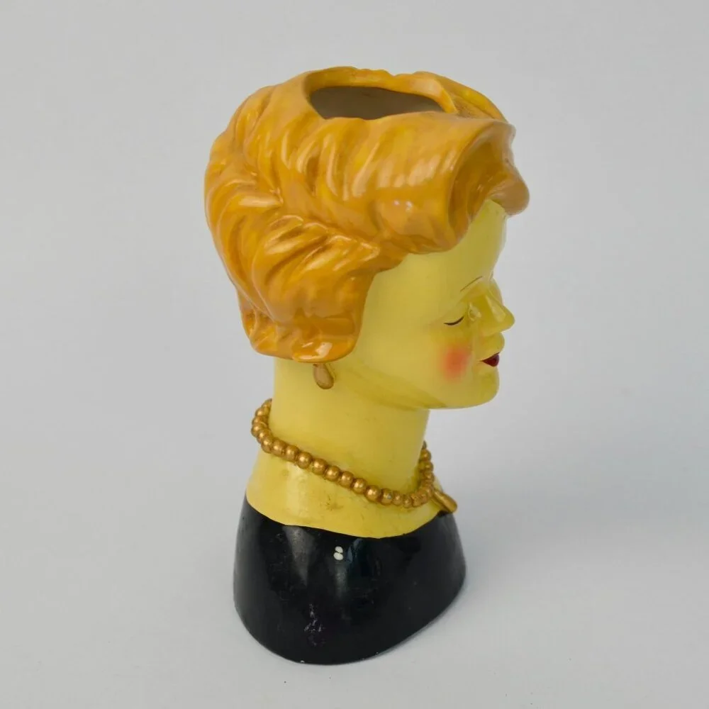 Dennis East Ceramics 2001 Vintage Lady Head Vase